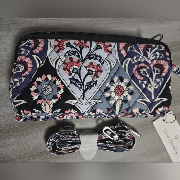 NWT Vera Bradley ~"Ornate Blooms" ~  Paisley RFID Crossbody Wallet Wristlet - Picture 3 of 8
